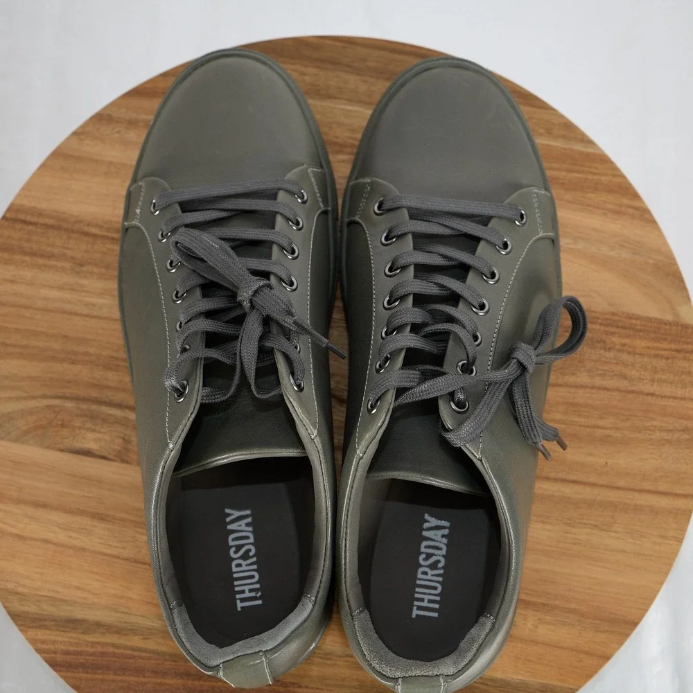 Thursday Boot Co Premier Low Top Olive Green Leather Sneakers Mens 11